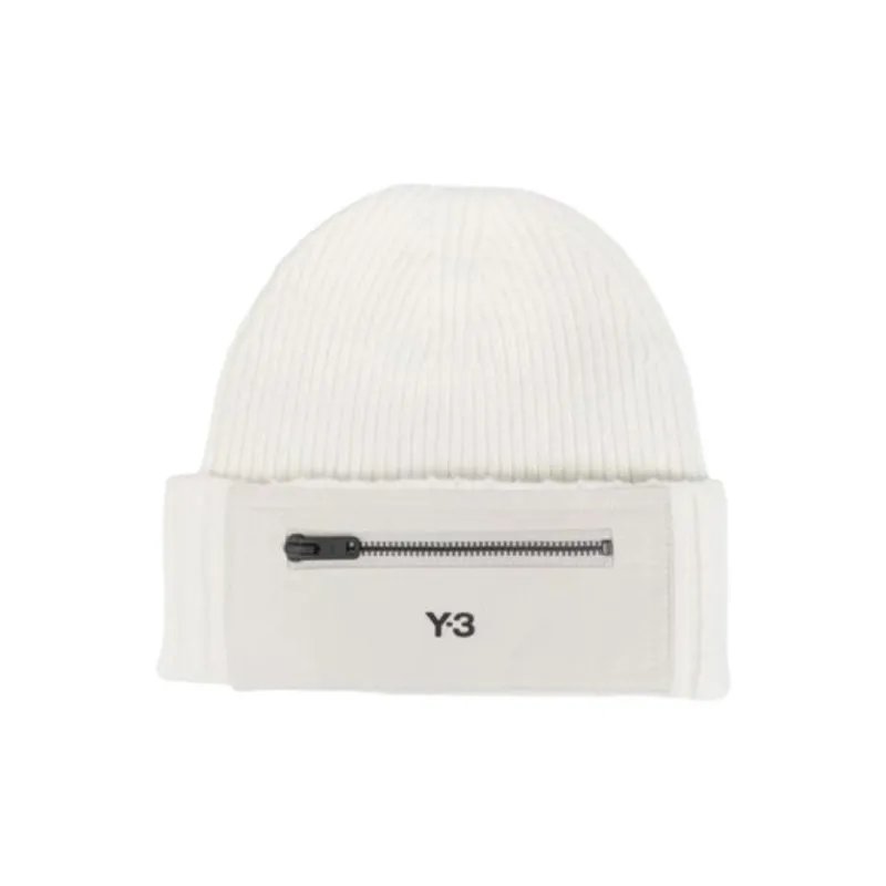 Y 3 Logo Printed Ribbed Knit Beanie-0