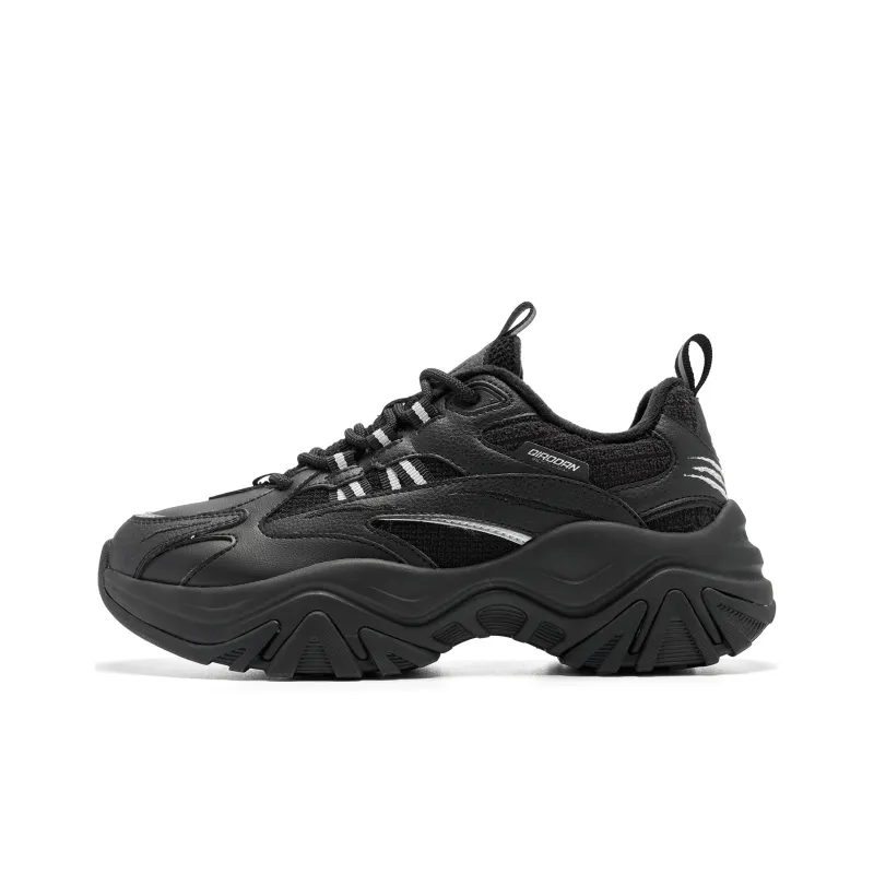 QIAODAN Casual Shoes Women's Low Top Black Silver-0