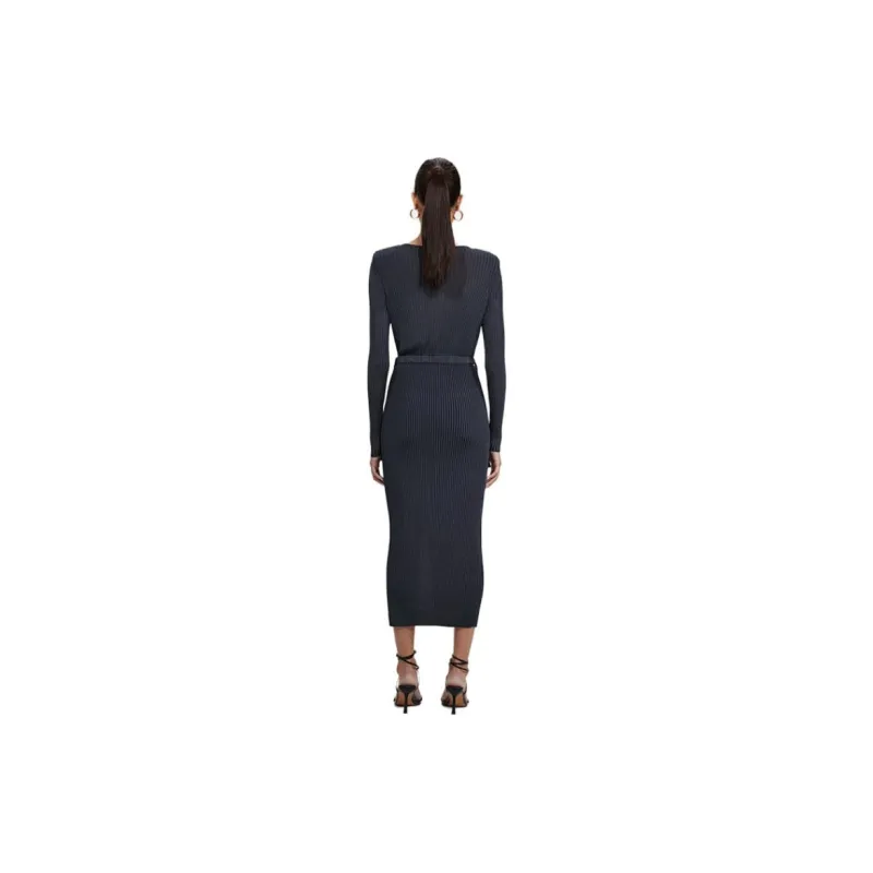 Self portrait Long Sleeved Dresses Women's Dark Dusty Gray-0