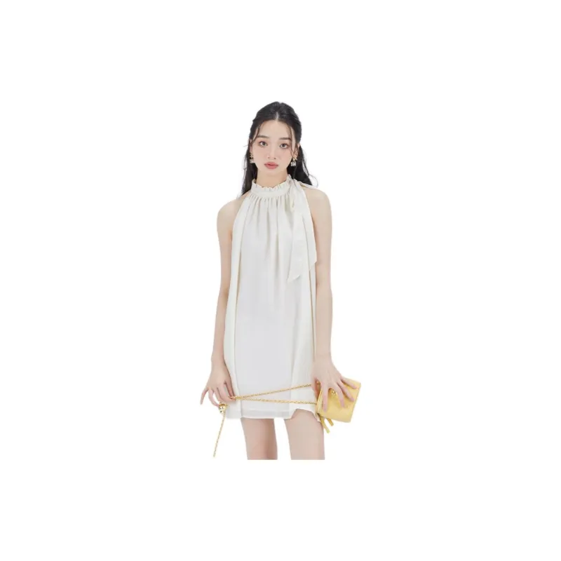 DEAR DEER PUFF Sleeveless Dress Women's White-0