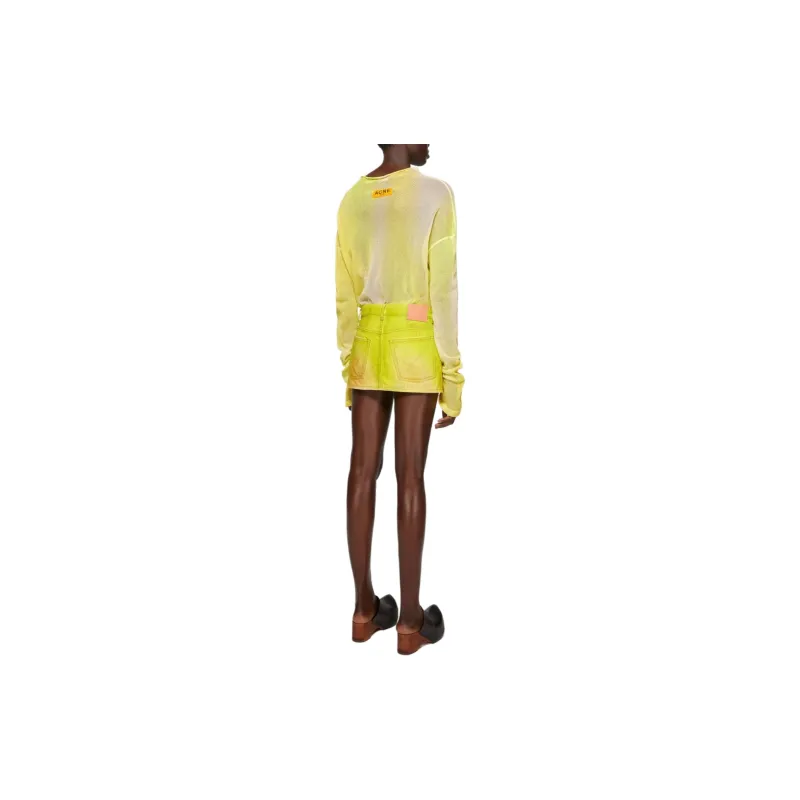 Acne Studios SS24 Casual Short Skirts Women's Neon Yellow-2