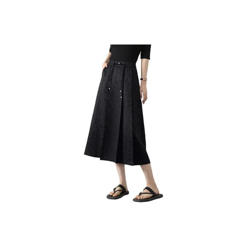 Mo Han Yi Mei Casual Long Skirt Women's Black-3
