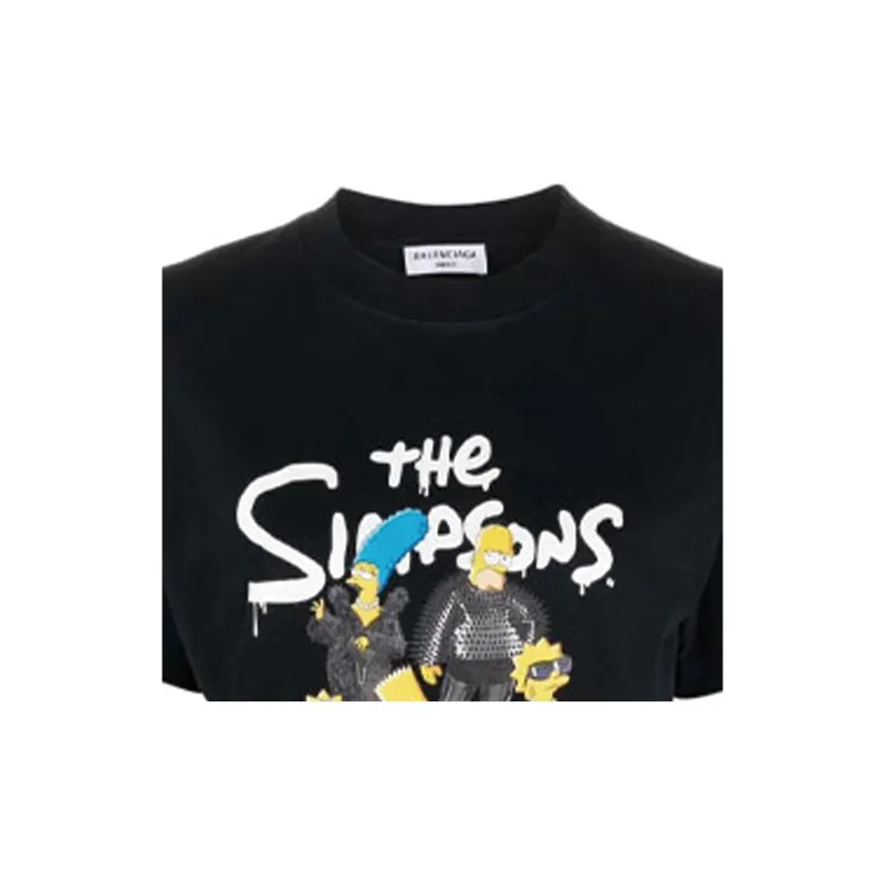 Balenciaga X The Simpsons Women'ss Small Fit T Shirt Black-5