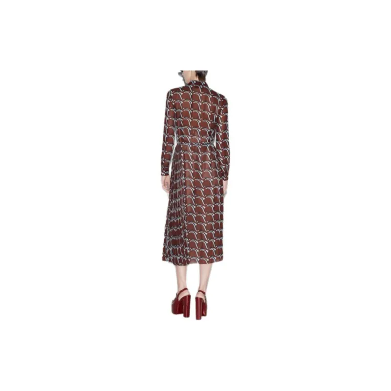GUCCI Long-Sleeved Dresses Women's Brown-2