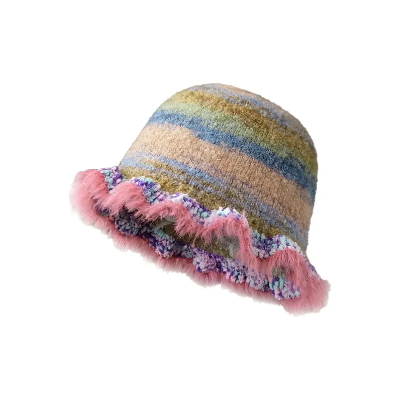 MEETSUNNY Stair-Step Yarn Bucket Hats Unisex-6