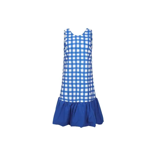 URBAN REVIVO Sleeveless Dresses Women's Blue Check