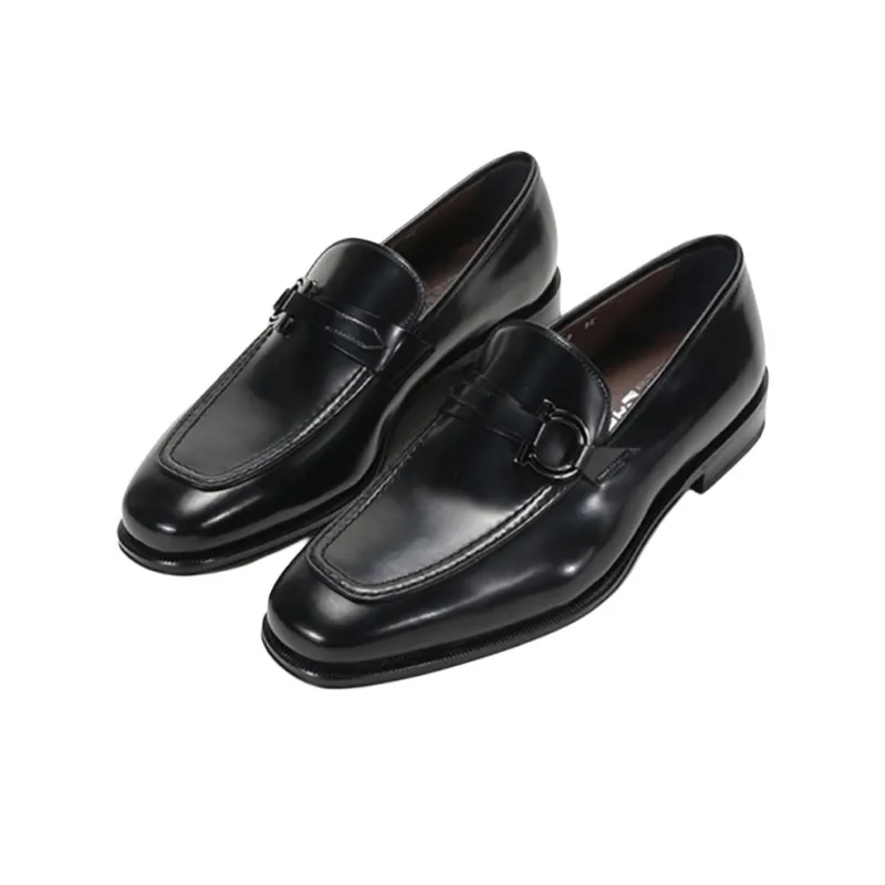 FERRAGAMO Rolly Loafers Men's Black-2