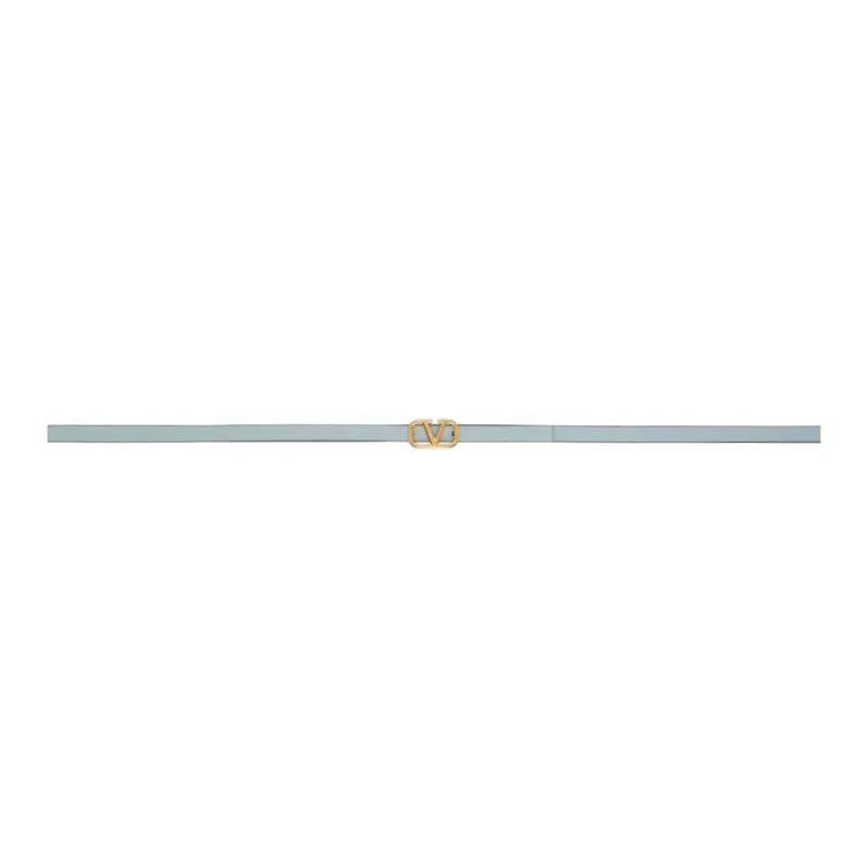 Valentino Calfskin Leather Belts Women's Blue Width 1.5CM-0