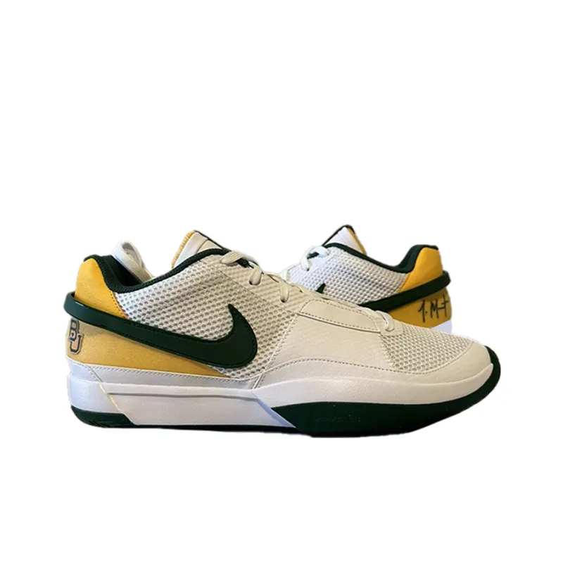 Nike Ja 1 Durable Breathable Low Top Basketball Shoes Men's White Green-2