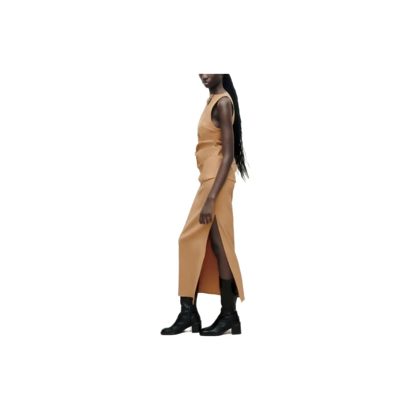 ZARA Casual Long Skirts Women's Light Brown-2