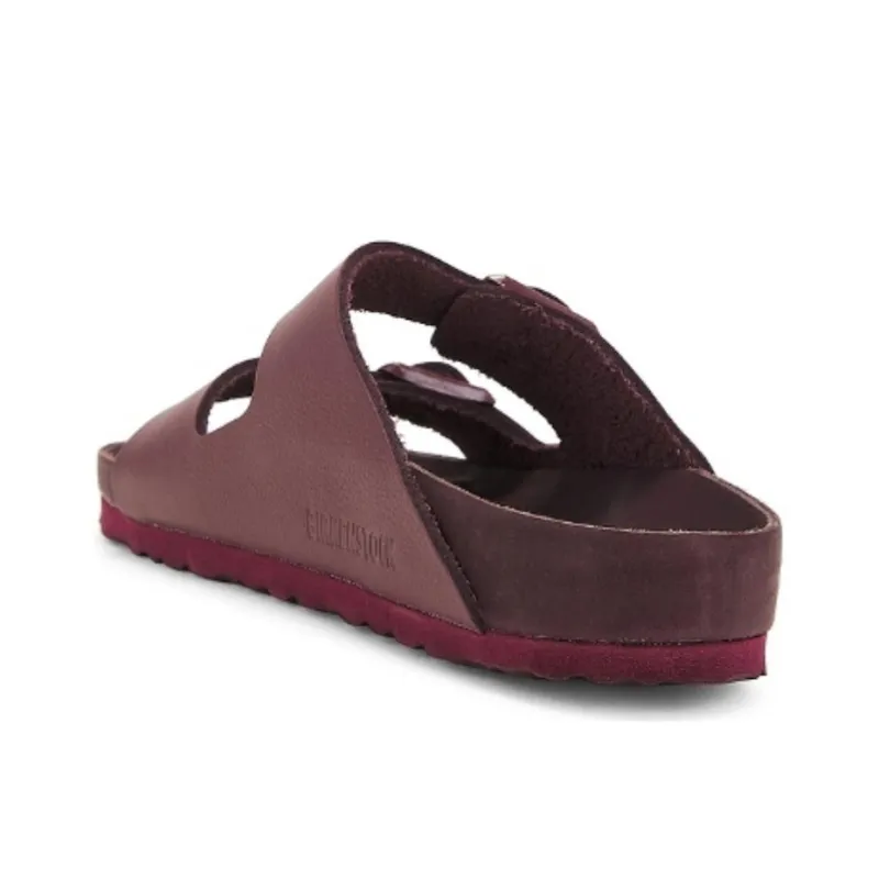 Birkenstock Rubber Sole Abrasion-Resistant Slide Slippers Women's Burgundy-3