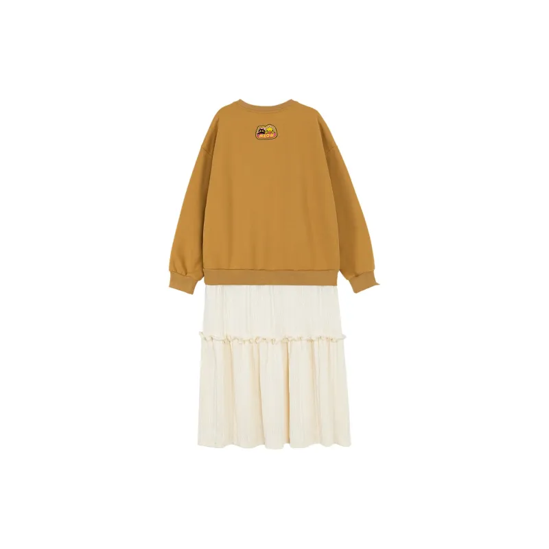 B.Duck Long Sleeved Dresses Women's Light Brown-1