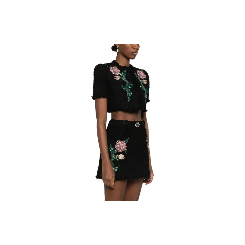 BALMAIN Floral-embroidered Tweed Jacket-3