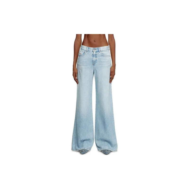 DIESEL 1978 D Akemi Distressed Wide Leg Jeans-2