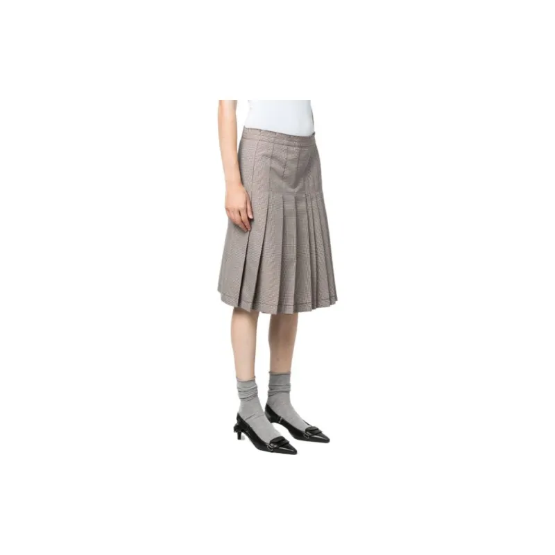 MARNI Check print Pleated Midi Skirt-1
