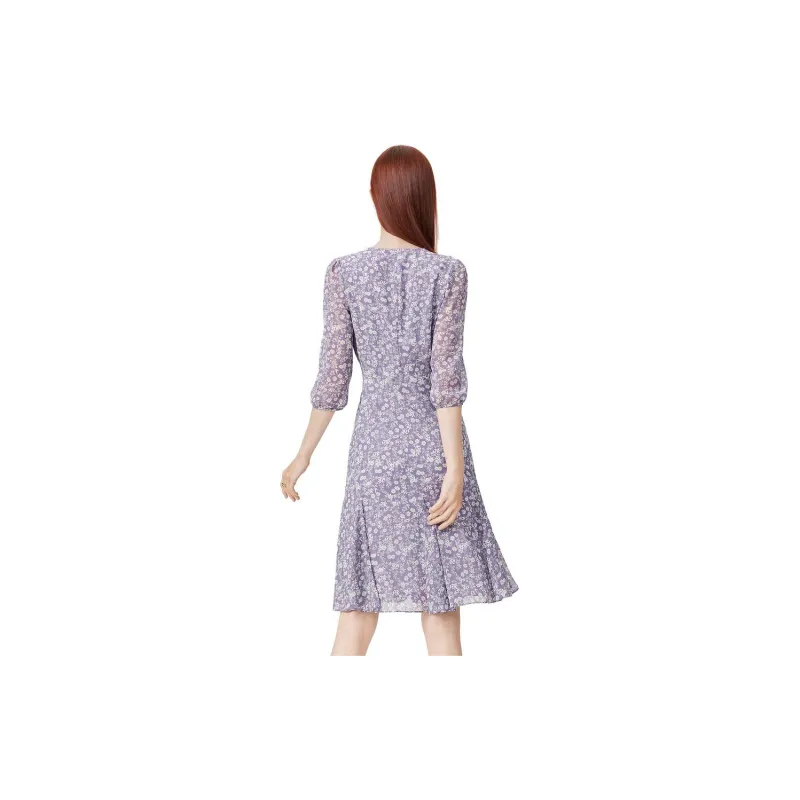 FINITY Long Sleeved Dresses Women's Purple With Print-1