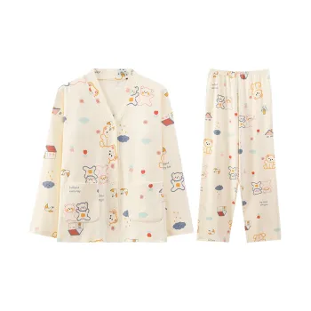 Lan Miao Pajama Set Women's Apricot