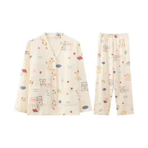 Lan Miao Pajama Set Women's Apricot