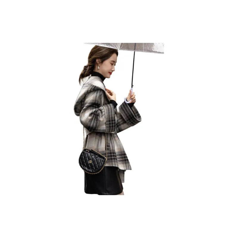 【dme】 Coats Women's Gray Plaid Pattern-2