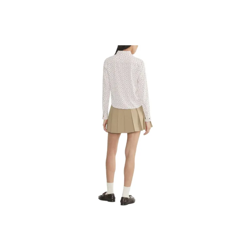 ARITZIA Sunday Best Panna Shirt Shirt Women's Light Birch Dark Ruby/Thin Birch Base Red Print-2