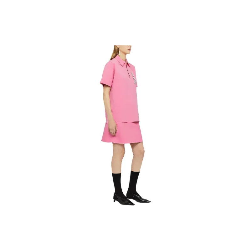 JIL SANDER Zip Detailed Straight Hem Polo Top-2