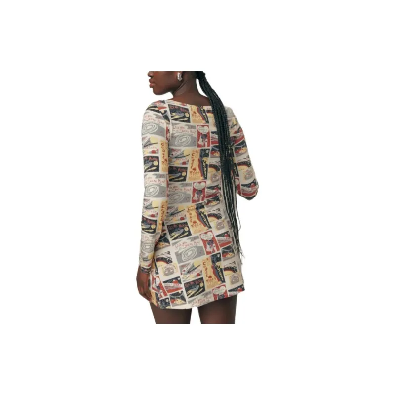 REFORMATION Jaelynn Knit Dress Long-Sleeved Dresses Women's Multicolor-2