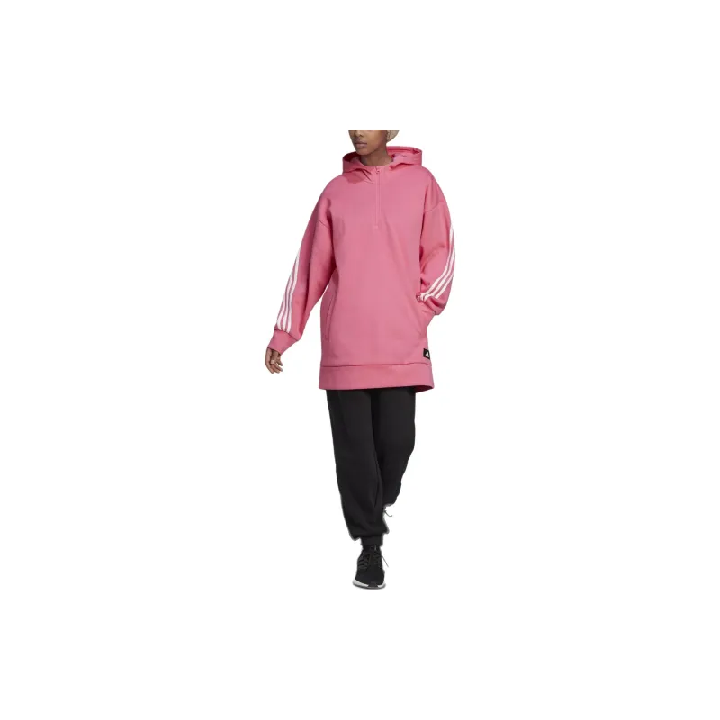Adidas FUTURE ICONS 3-STRIPES LONG HOODIE Sweatshirt Women's Pulse Magenta-1