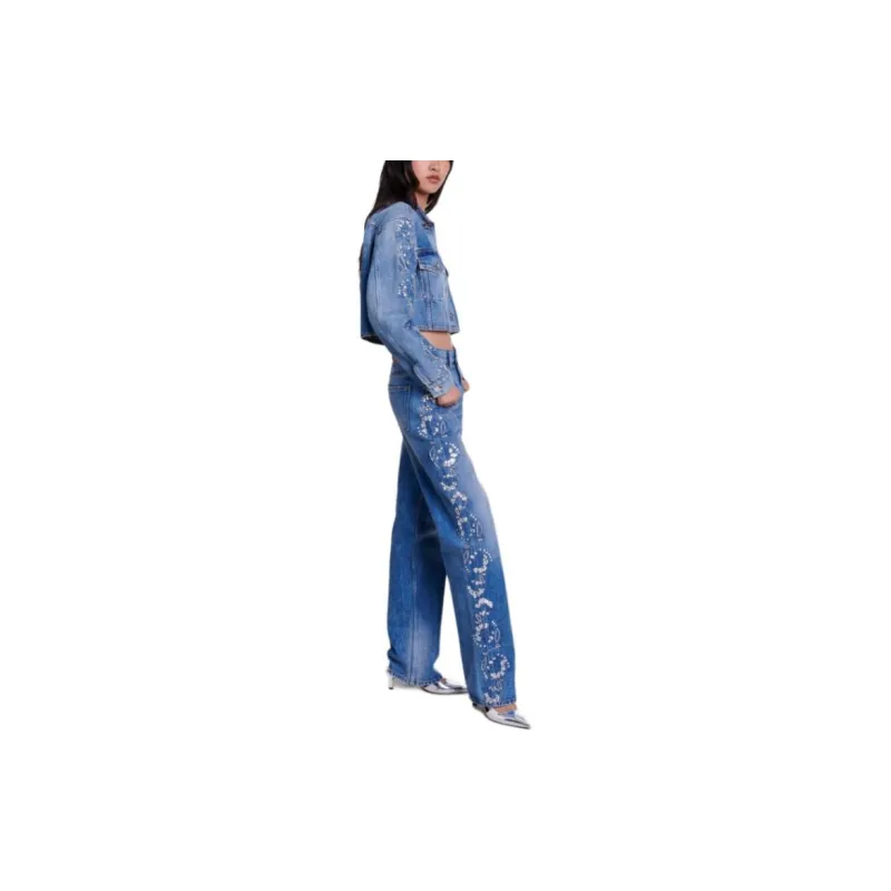 Maje Embroidered Denim Jacket-3
