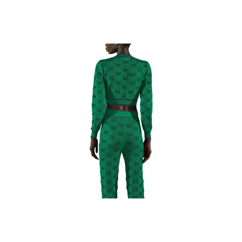 GUCCI X Adidas Wool Jacquard Sweater Green/Blue-4