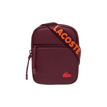 LACOSTE Polyurethane Shoulder Bag, Crossbody Bag Men's Burgundy