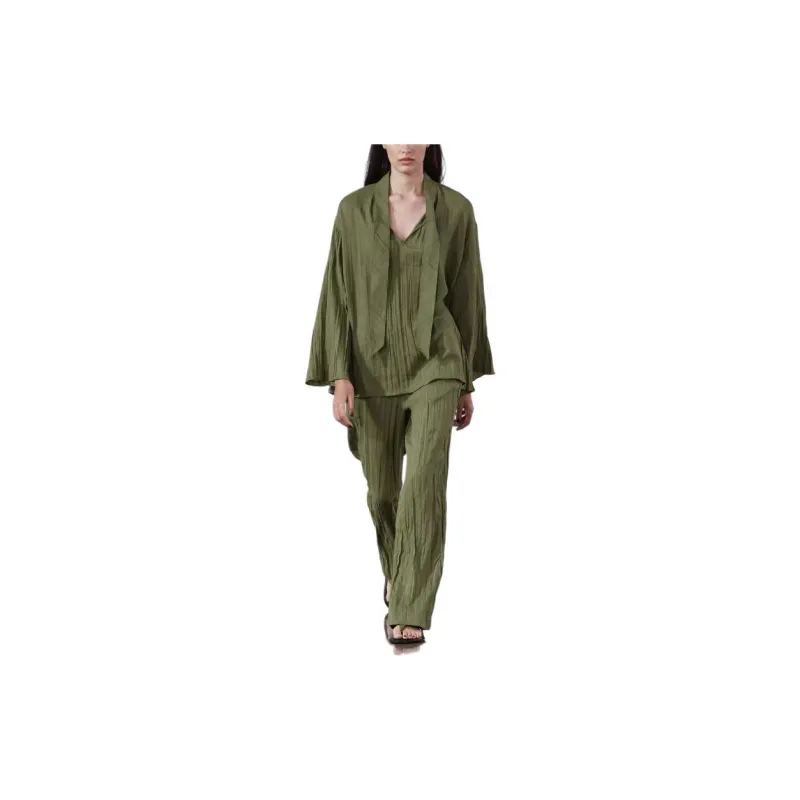 ZARA Casual Pants Women's Green-4