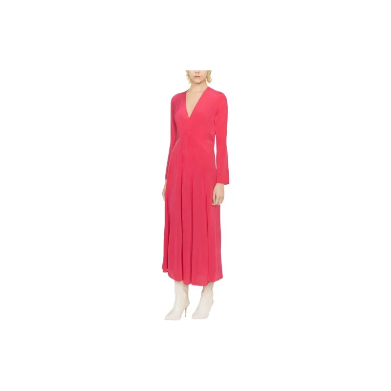 ISABEL MARANT Ruched V Neck Midi Dress-3