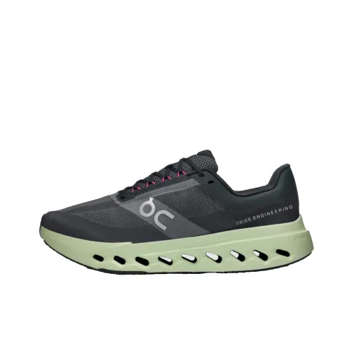 On Cloudsurfer Running Shoes Men Low-Top Black | Lima Bean Green