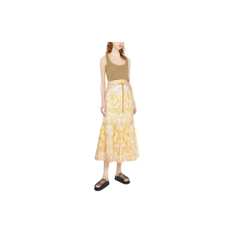 Zimmermann Casual Long Skirts Women's Yellow-1