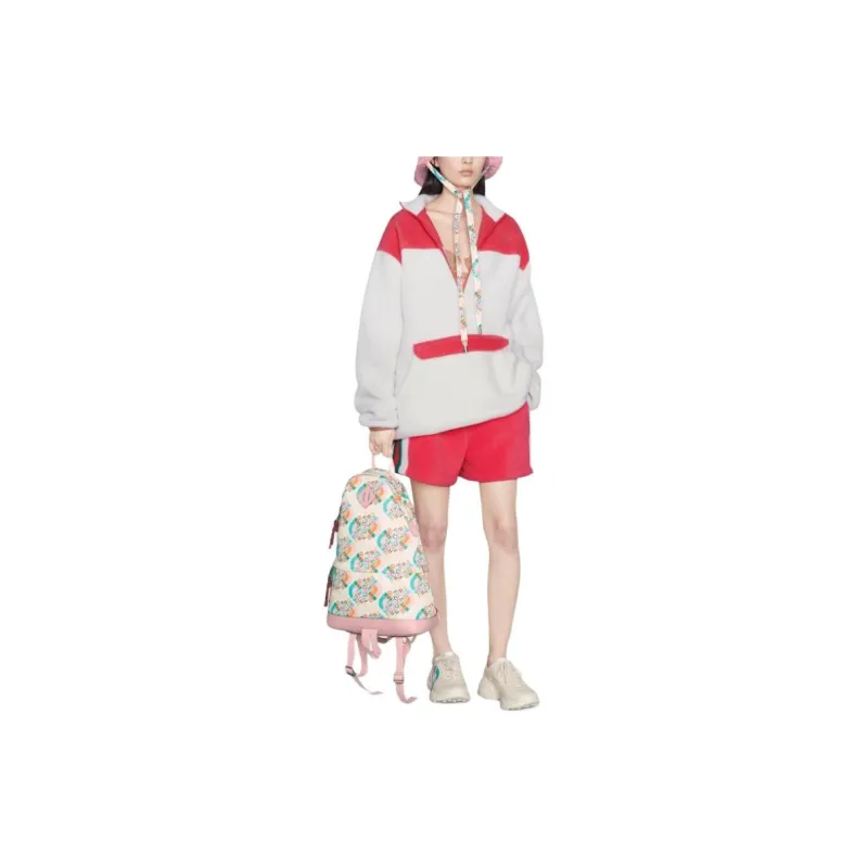 GUCCI X The North Face Fleece Shorts Dark Pink-1