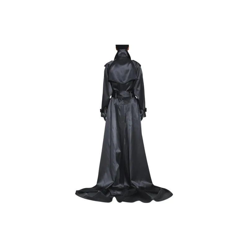 Balenciaga Trench Coat Regular Fit Women's Black-3