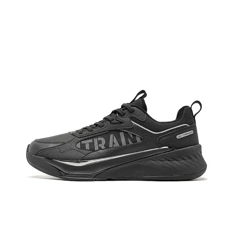 QIAODAN Anti Slip Wear Resistant Low Top Casual Running Shoes Men's Black-0
