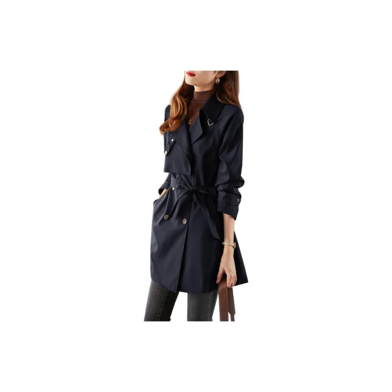 XWI Trench Coat Women's Navy Blue-1