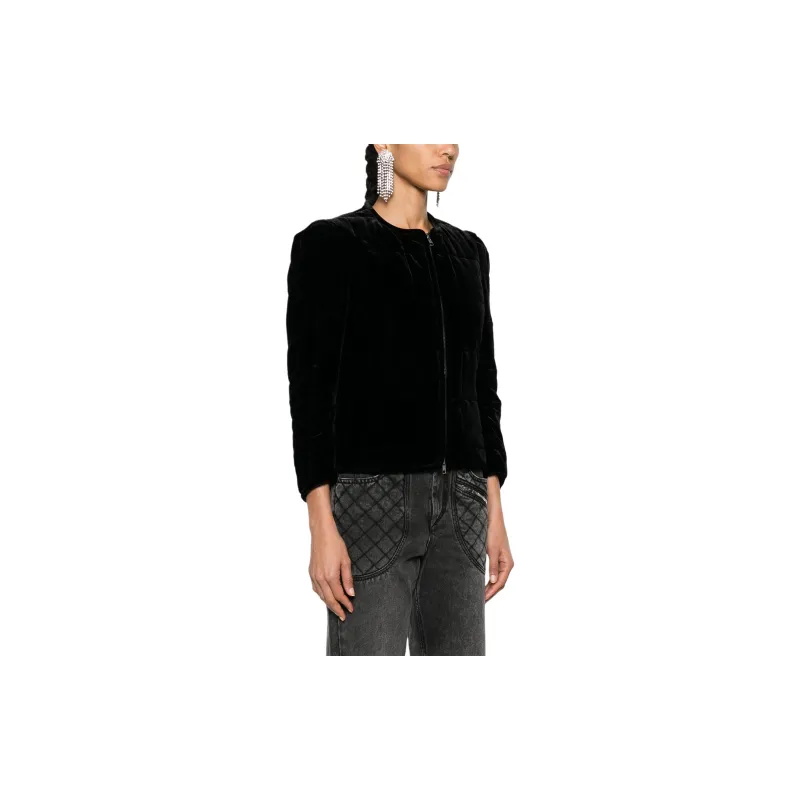 ISABEL MARANT Djanet Quilted Velvet Jacket-3