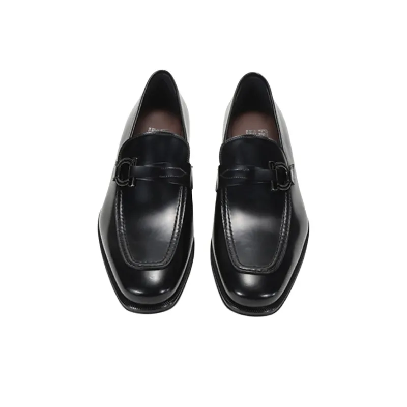 FERRAGAMO Rolly Loafers Men's Black-3