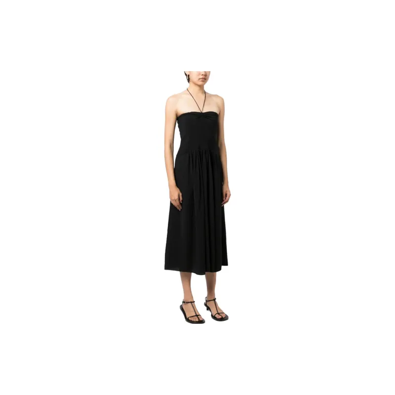 VINCE Halterneck Pleated Dress-3