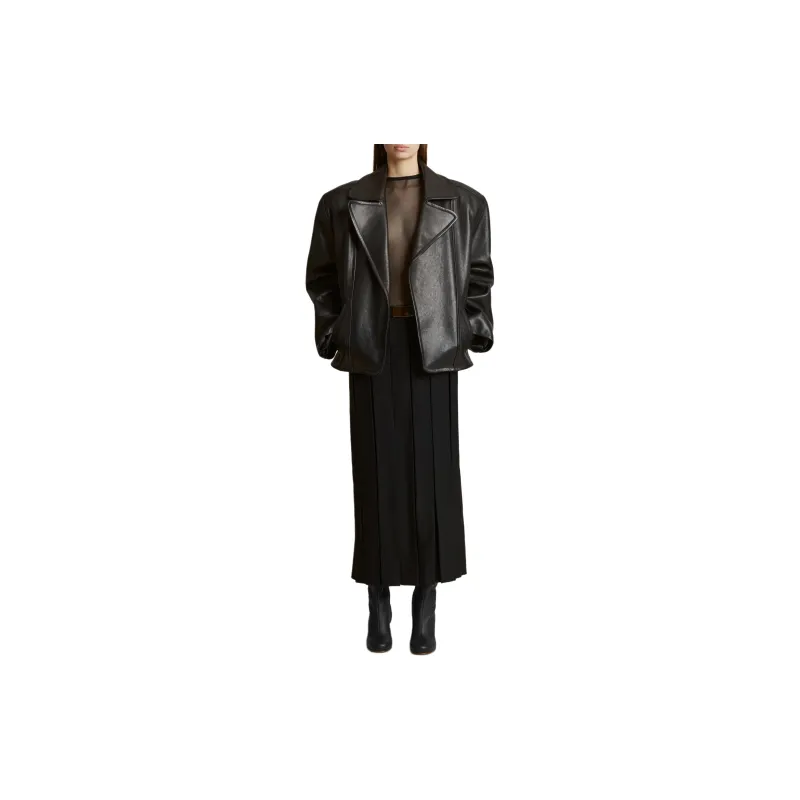 KHAITE Dolores Oversized-Fit Biker Jacket-1