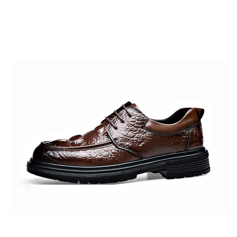 EGCHI Men's Casual Shoes Men Low Top Black/Brown-7