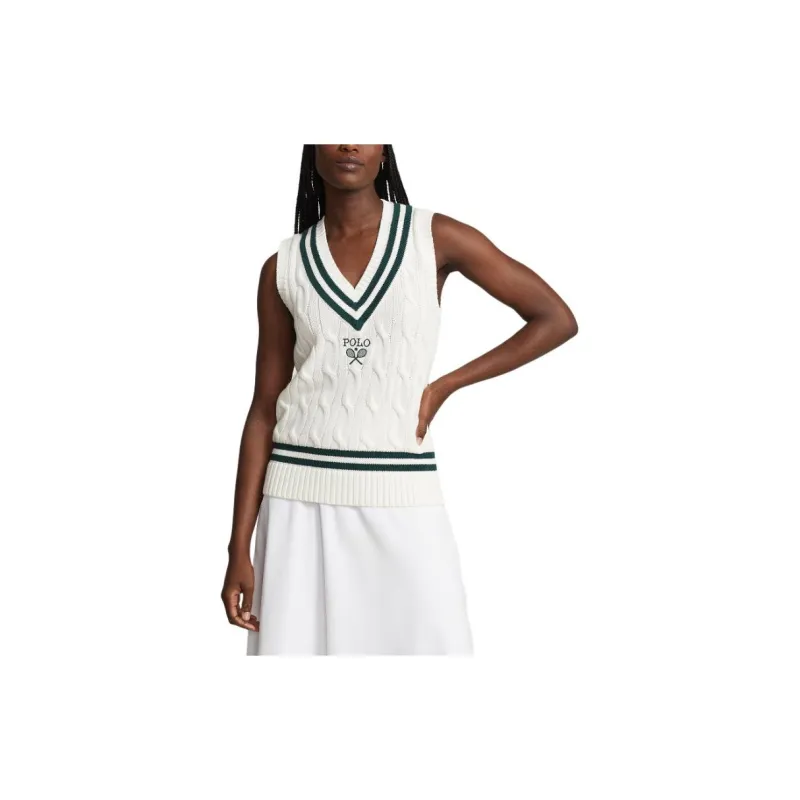 Polo Ralph Lauren Wimbledon Tennis Open Collection SS24 Tank Tops Women's Porcelain White-2