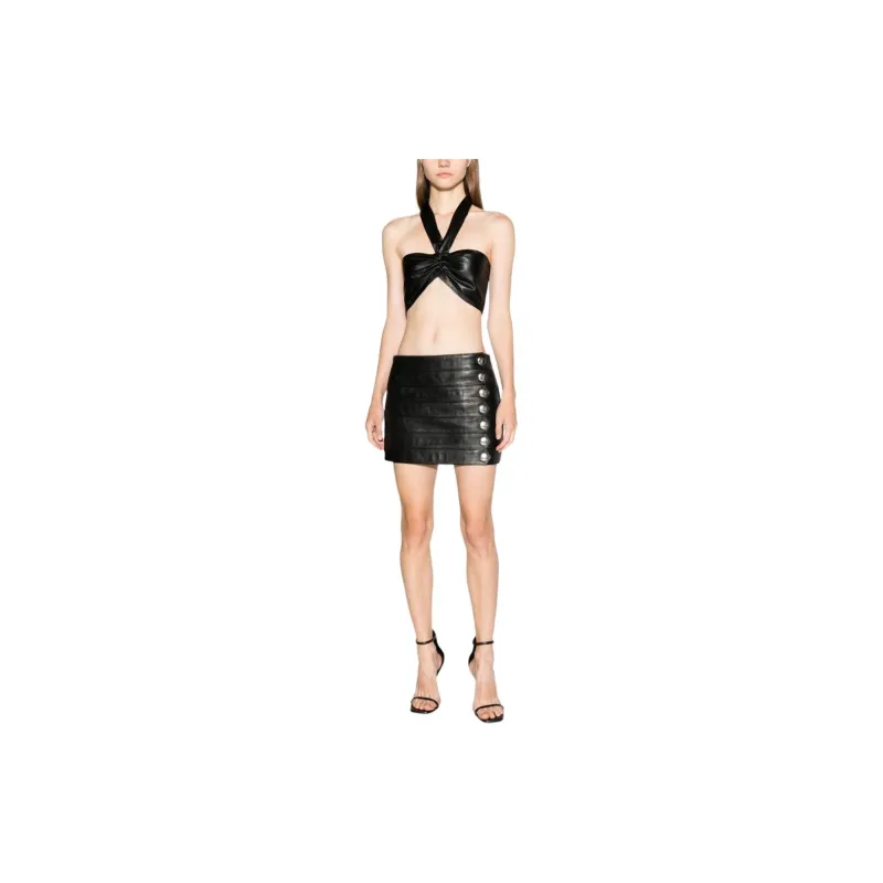 Manokhi Halterneck Leather Top-1