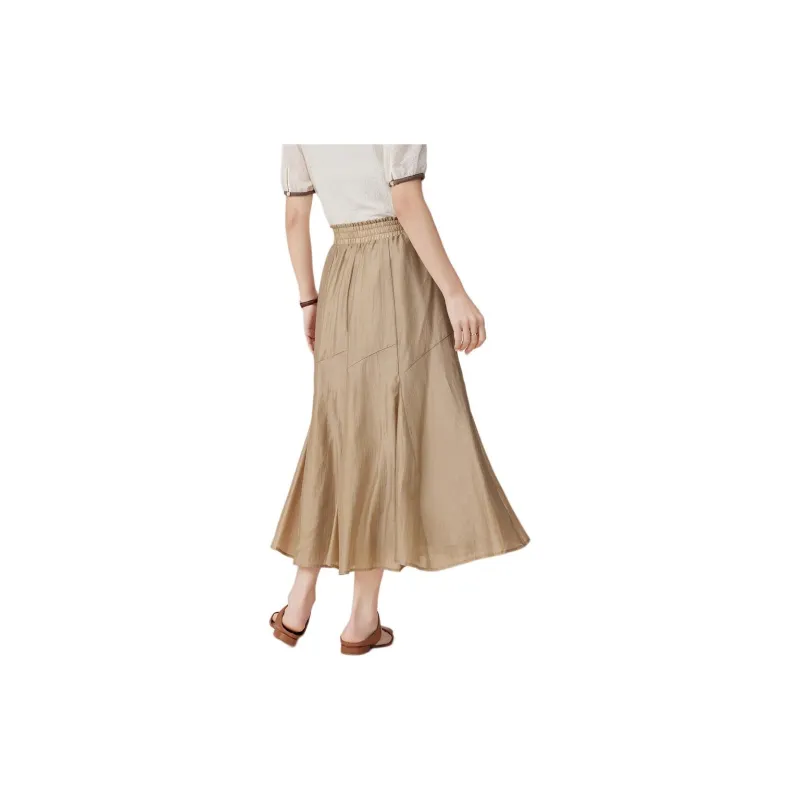 EICHITOO Casual Long Skirts Women's Light Coffee-3