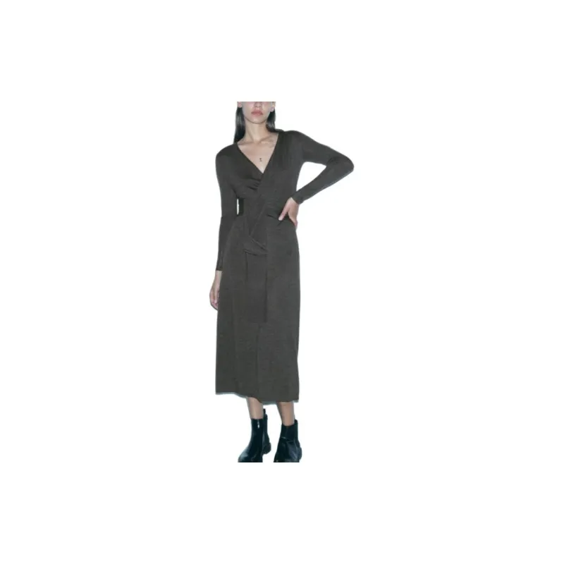 ZARA Long-Sleeved Dresses Women's Gray-2