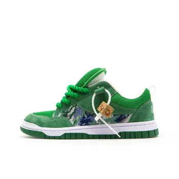 YIBONI Coverage Slip Resistant And Abrasion Resistant Low Top Skateboard Shoes Unisex Green