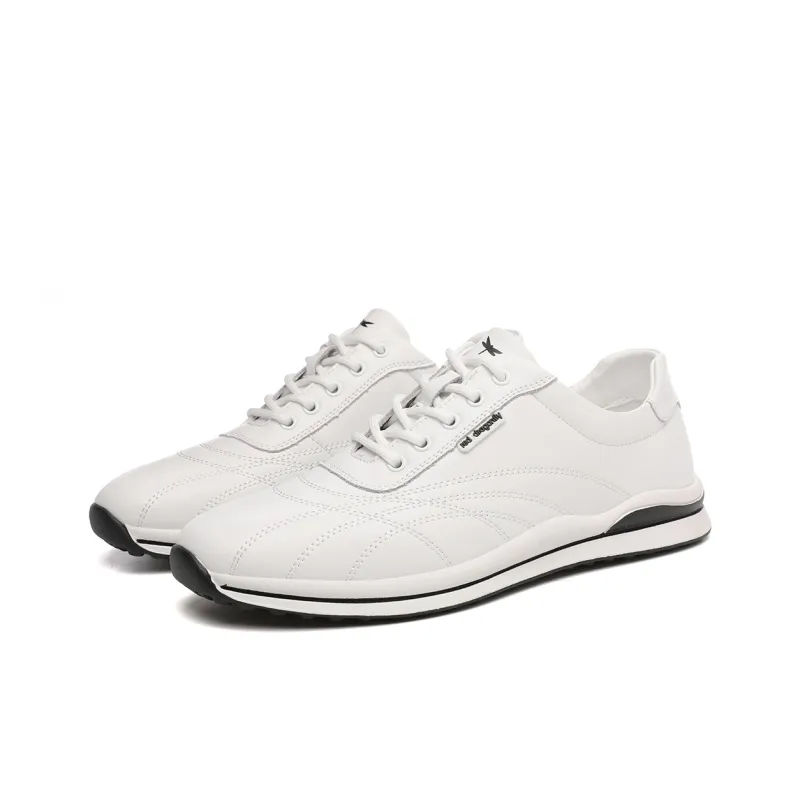 RED DRAGONFLY Sports Leather Shoes With Soft Sole Wear resistant And Lightweight Low Top Commute White Sneakers Men's-8