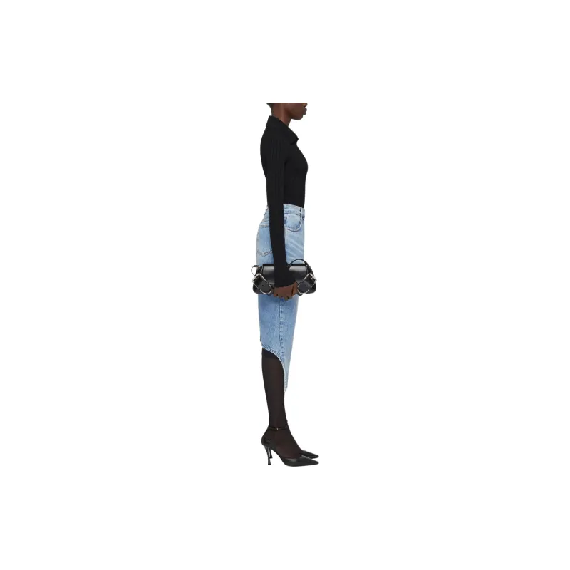 Givenchy Asymmetric Denim Midi Skirt-2